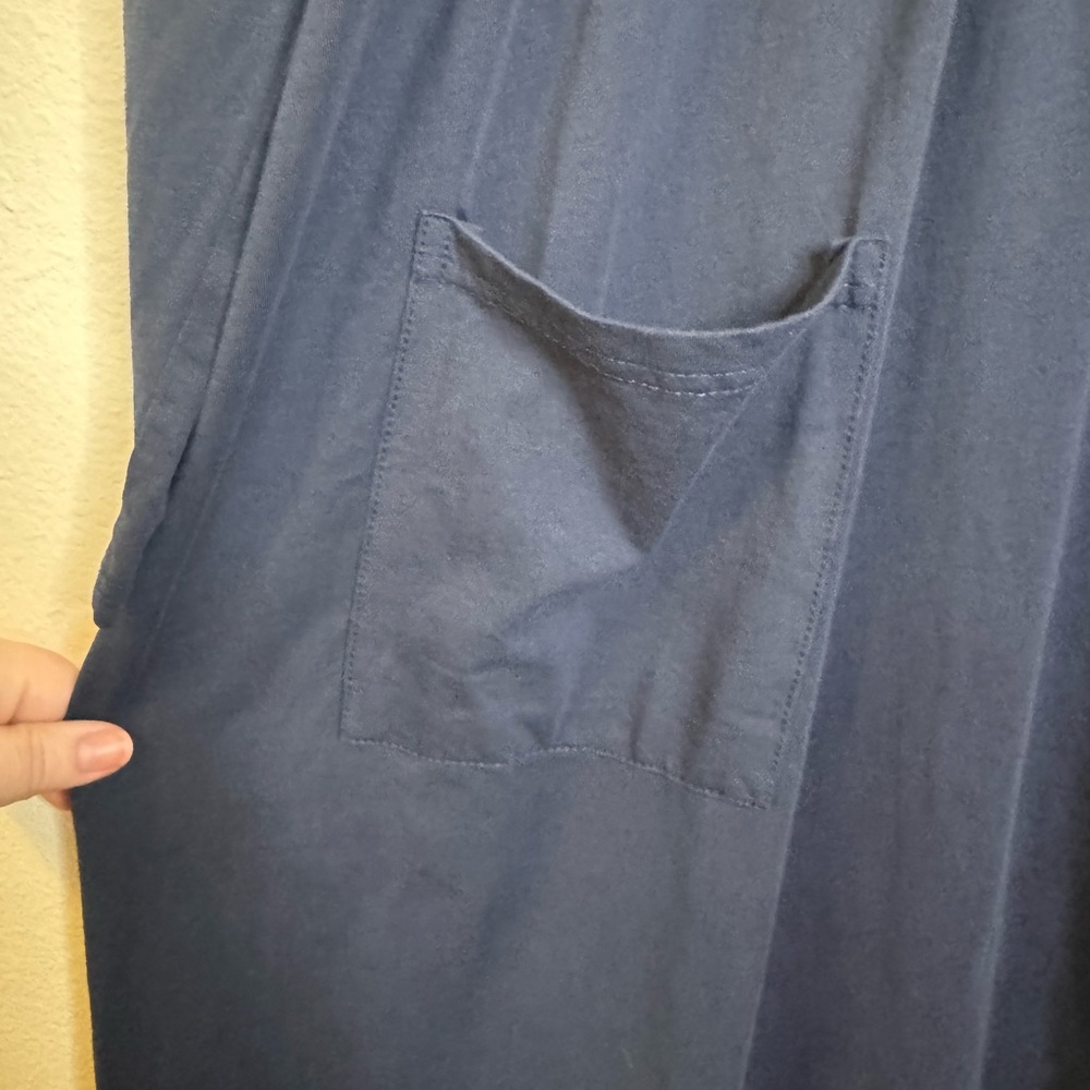 NEW Amazon OUGES Cotton Blue Button-Down Dress wi… - image 4